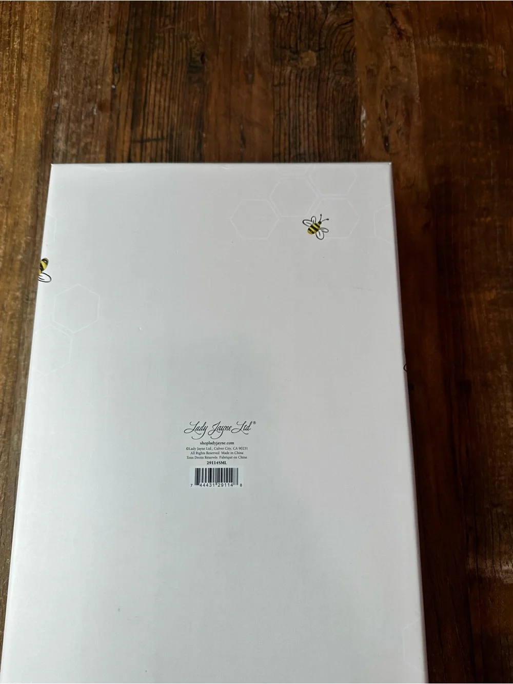 White Bee-Printed Storage Box - Decorative Home Organizer